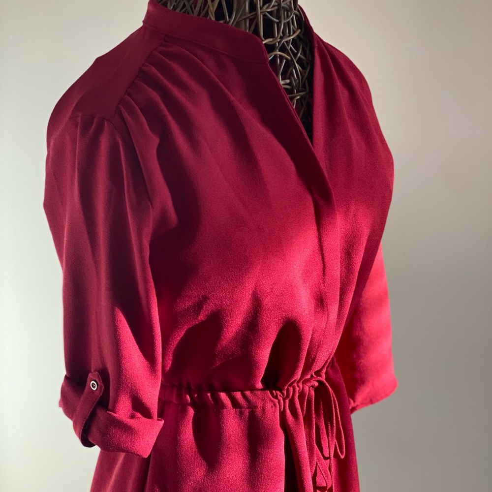 Red Shirt Dress - Picture 2 of 9